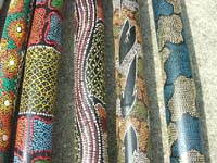 natural bamboo didgeridoo instrument with handcrafted painting