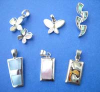 Dye seashell collection in fashion style sterling silver pendant