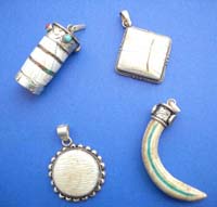 Ancient beautiful collection, sterling silver animal teeth pendant 