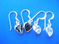 Cz heart shape 925 sterling silver earring