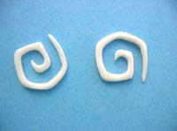 Angle spiral bone earring