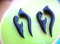 Fire designed fine wood cheater ear expander earrings
