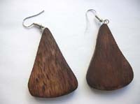 Deep brown triangle fish hook earrings