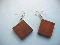 Light brown square fish hook earring