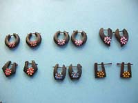 Hand painting stick wooden earring
