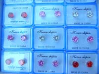Stylish cz gem stud earrings 