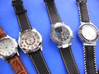 Enening fashion watches with imitation leather bands 