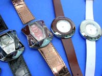 Art inspired fashion watch with imitation leather band