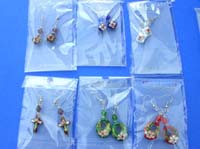 Chinese art cloisonne earrings with beautiful beads 