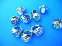 Quality, silver style ring with watch 