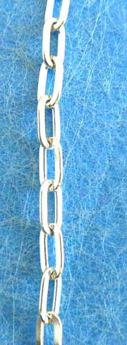  Elongated chain link, 925.sterling silver necklace - quality accessory supply outlet