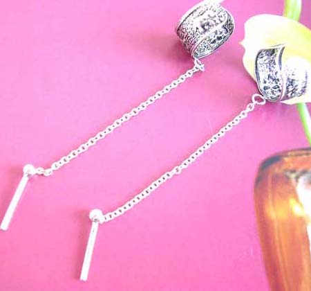 Fashion boutique online - elephant etched design on ear clip of 925.sterling silver ear clip earrings