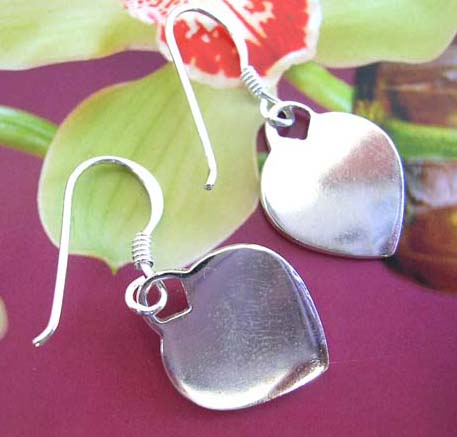 Premier bali online store - Lovers heart shaped 925. sterling silver fish hook earring