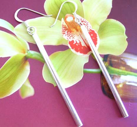 Wholesale fashion wear shopping - Classic silver pole, 925.sterling silver fish hook earring