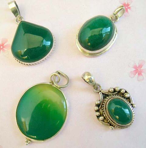  Ladies hig hstyle wholesale necklaces - Jade birthstone and sterling silver pendant     