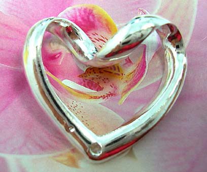  Modern cut out and curved sterling silver heart necklace charm - shop outlet jewelers online     