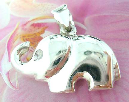  Crafted Elephant motif sterling silver necklace charm online jewelry exporter          