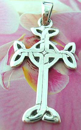  Jewelry manufacturing shop - Celtic religion cross designed sterling silver pendant          