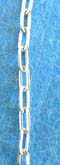 Elongated chain link, 925.sterling silver necklace with M lock for closure 