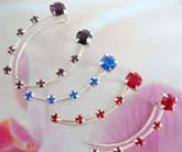 Fashion CZ gems on sterling silver vine earring