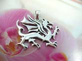 Fighting dragon 925. sterling silver pendant 