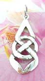 Celtic knot band motif, Solid 925. sterling silver pendant