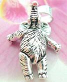 African elephant motif necklace charm, made from 925. sterling silver and has movable head, arms and legs