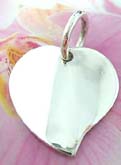 Solid heart id tag designed 925. sterling silver pendant