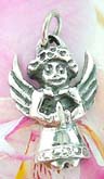 Sky angel motif sterling silver necklace charm