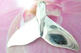 Stylish whale tail sterling silver pendant