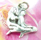 Kneeling nude figure theme sterling silver pendant