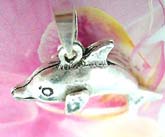 Ocean fish necklace charm with movable tail, made from sterling silver 