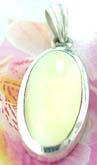 Premier vintage style oval pendant with yellow seashell inlay, made from sterling silver 