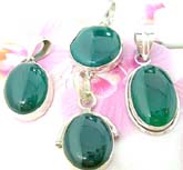 Assorted real green agate stone made of 925. sterling silver pendant, randomly picked by warehouse staff 
