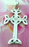 Celtic religion cross designed sterling silver pendant
