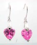 wholesale fabulous jewelry, cz heart shape earring with a fish hoop back