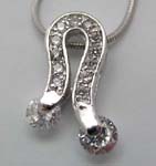 Wholesale jewelry accessory, u shape holding with 2 clear cz, cz pendant(chain not included)