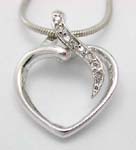 Wholesale Scream body fashion jewelry , a heart flame with a clear cz linear, cz pendant(chain not included)