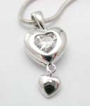 Wholesale Victorian costume jewelry , heart with heart pattern with a clear cz, cz pendant(chain not included)