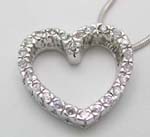 Wholesale charm costume jewelry , mini clear cz forming in heart pattern, cz pendant(chain not included)
