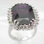 Wholesale fashion jewelry store online, an oval purple cz with mini clips, cz ring