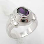 Wholesale good quality jewelry , an oval shape purple cz, cz ring