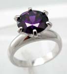 Wholesale charming jewelry , a flower pattern with a dark purple cz, cz ring 