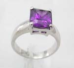 Wholesale fantasy jewelry , a dark purple square cz, cz ring