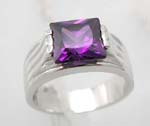 Wholesale purple stone jewelry , a rectangular purple cz with linear pattern, cz ring 