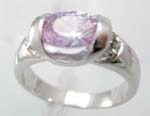 Wholesale girl jewelry , a purple cz with linear pattern,cz ring