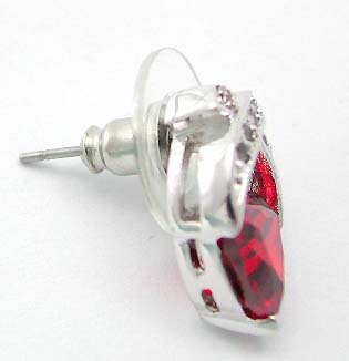 jewelry supply wholesale company present red ruby diamond cz stone earring, cz earring