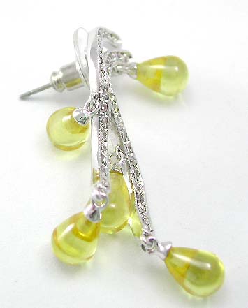 wholesale jewelry trendy design earring with clear diamond cz and lab-made stones, cz earring 