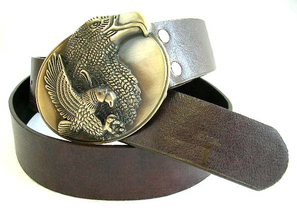 Wholesale body art decor - imitation leather belt with metal eagle buckle at center