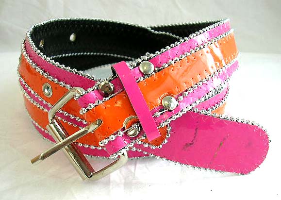 Wholesale summer fashion trend - silver beaded edge fashion belt in double with button hole decor